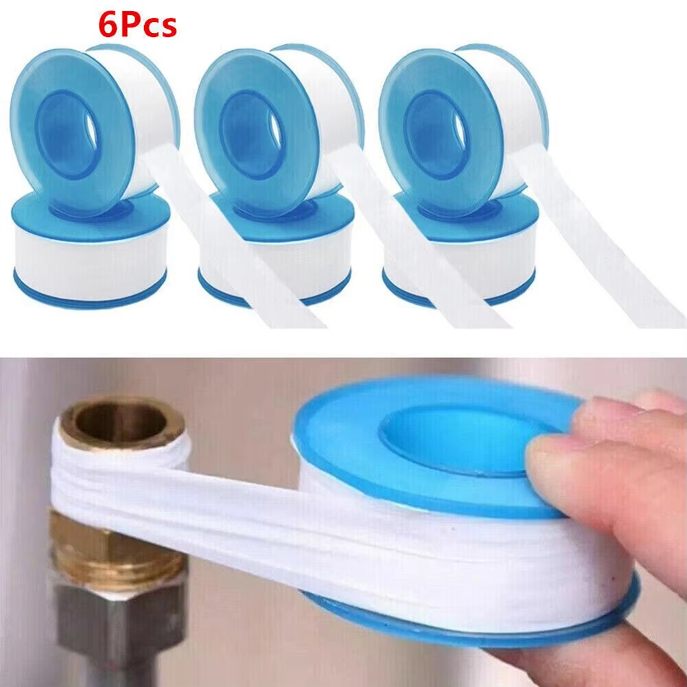 Plumbing Tape Ptfe - 6Pcs PTFE White Threaded Sealing Tape