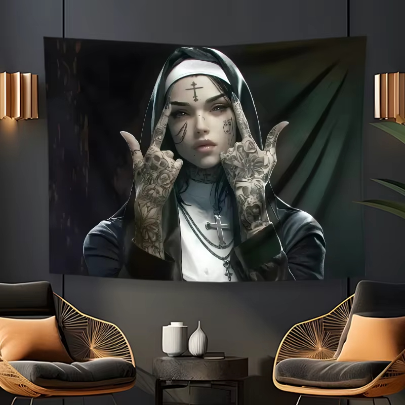 VIKAMA dark tattoo nuns tapest - Home Improvement Quotes avaliação e preço