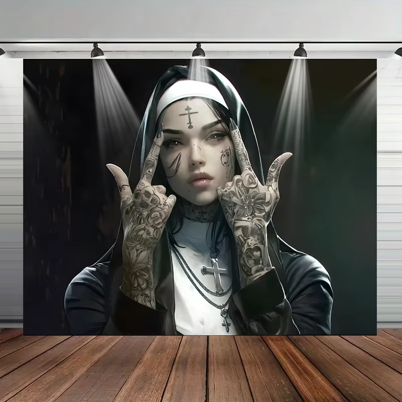 VIKAMA dark tattoo nuns tapest - Home Improvement Quotes avaliação e preço