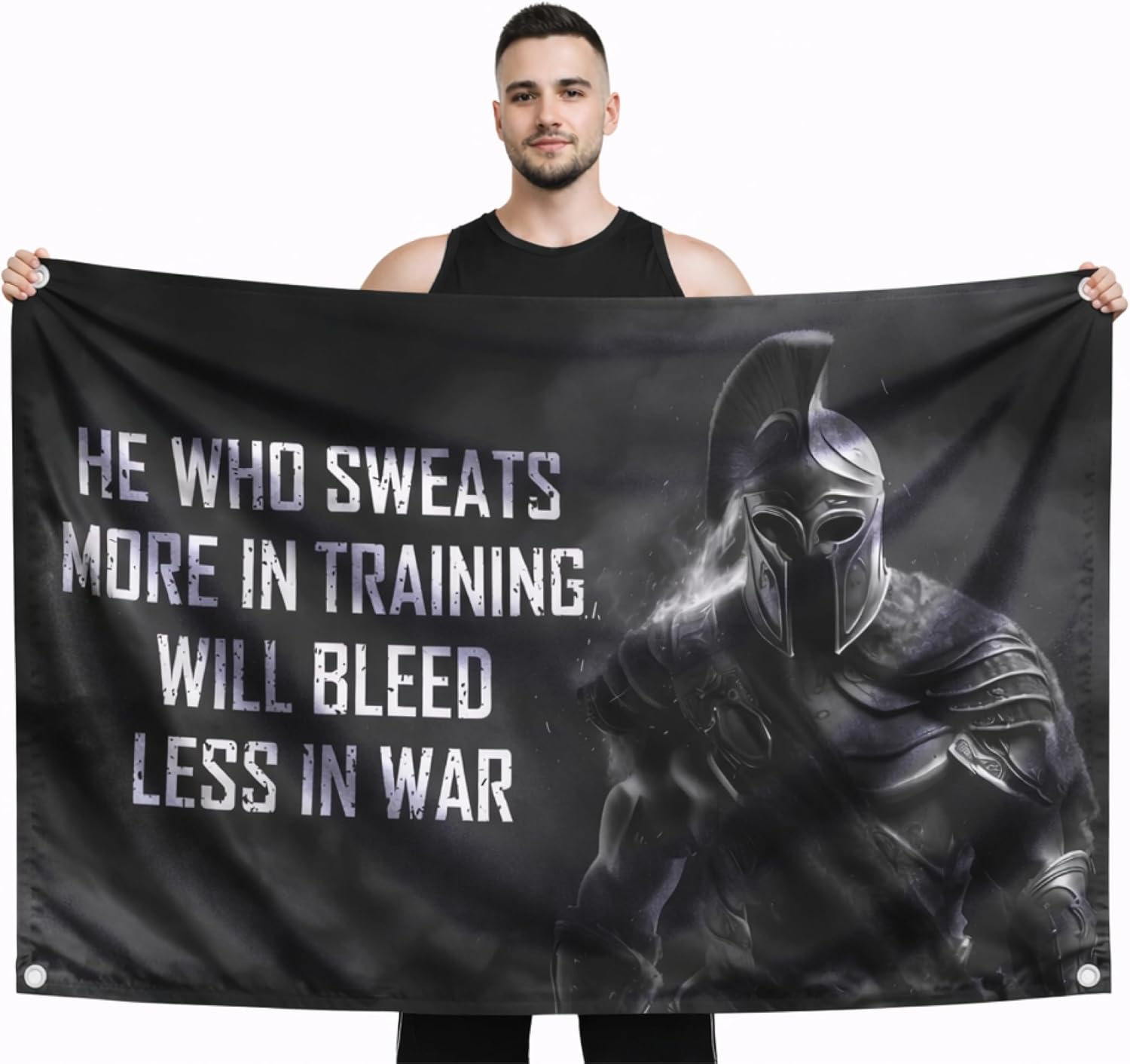 Motivational Spartan Flag - He - Home Improvement Quotes avaliação e preço