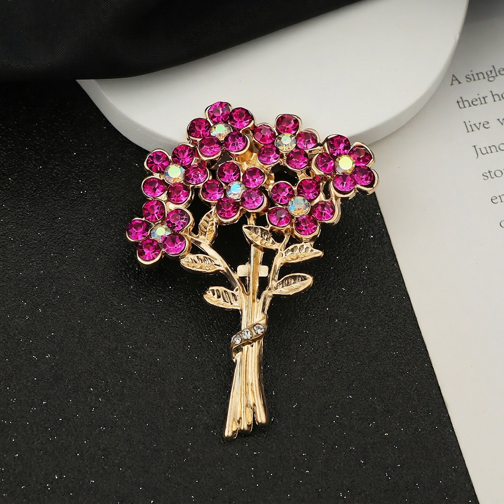 Fuchsia Rhinestone Brooch Roma - Home Improvement Shop avaliação e preço