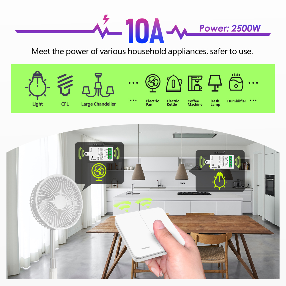 433MHz Wireless AC Light Switc - Home Improvement Loan avaliação e preço