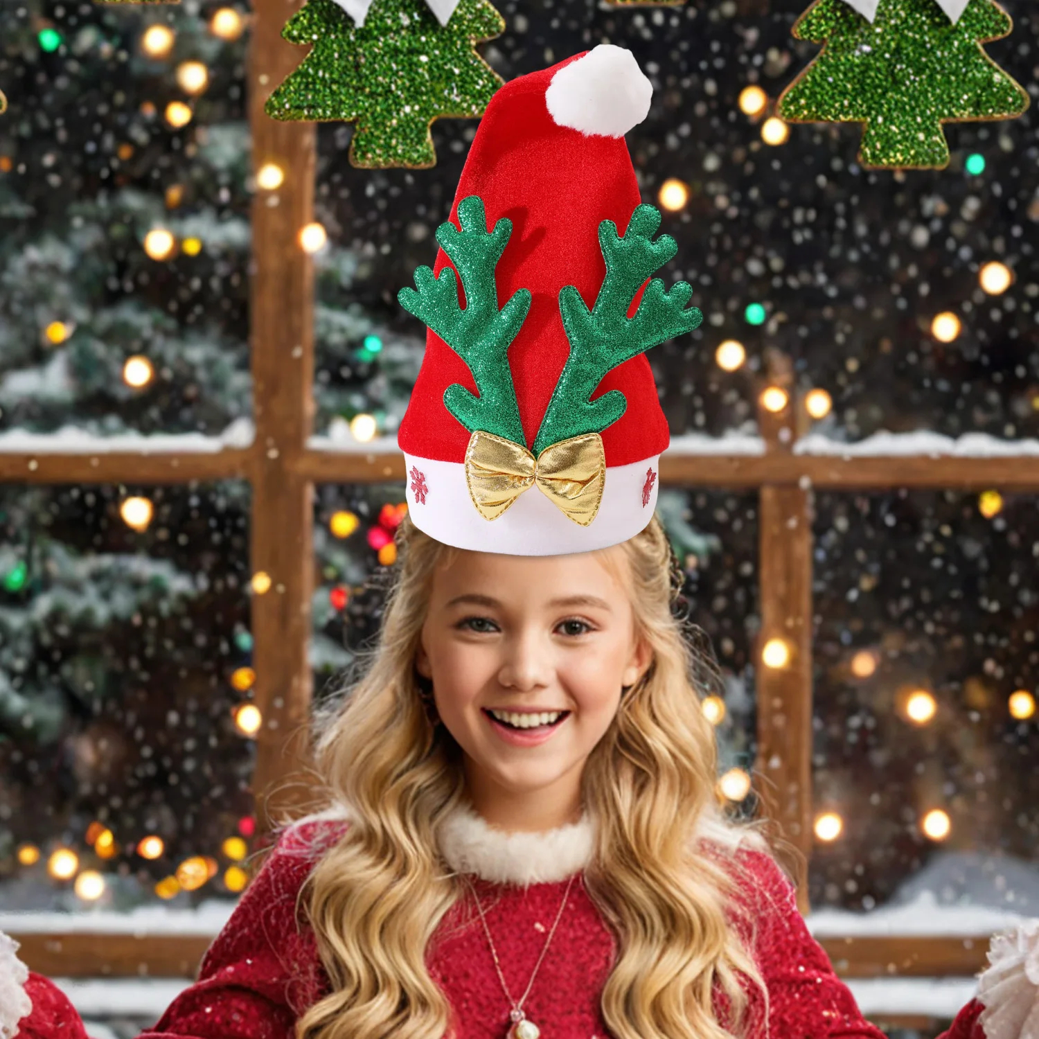 Deer Antler Hat Snowflake Chri - Home Improvement Shop avaliação e preço